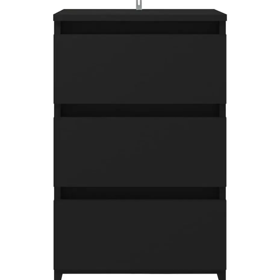 vidaXL - Nachtkastje - Zwart - Bewerkt hout - 2 stuks