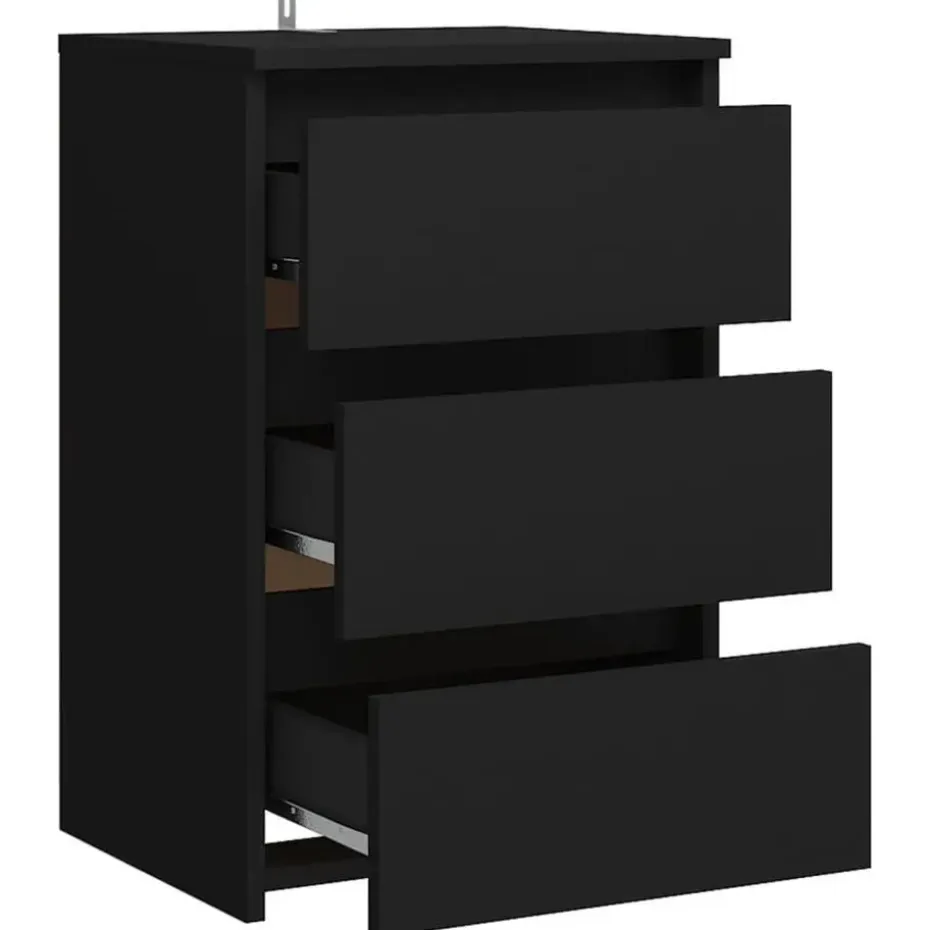 vidaXL - Nachtkastje - Zwart - Bewerkt hout - 2 stuks