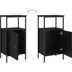 vidaXL - Nachtkastje - Zwart - Bewerkt hout - 2 stuks