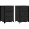 vidaXL - Nachtkastje - Zwart - Bewerkt hout - 2 stuks