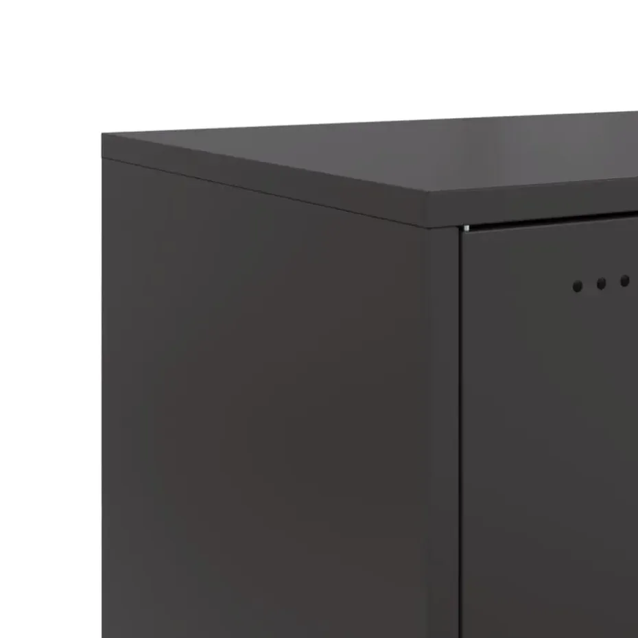 vidaXL - Nachtkastje - Zwart - Staal - 2 stuks