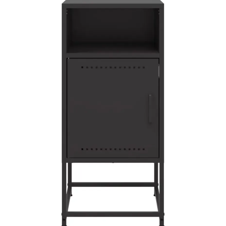 vidaXL - Nachtkastje - Zwart - Staal - 2 stuks