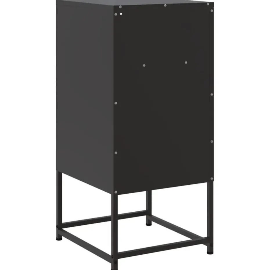 vidaXL - Nachtkastje - Zwart - Staal - 2 stuks