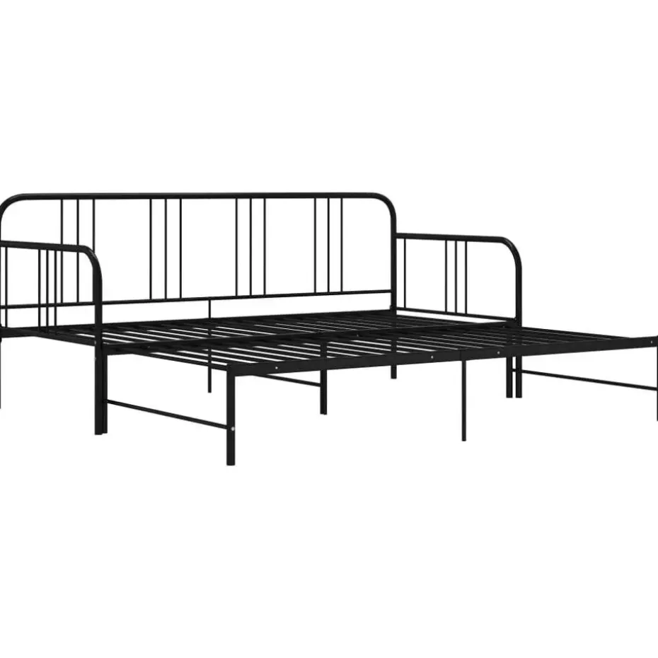 vidaXL - Onderschuifbed - Zwart - Metaal - 90x200 cm