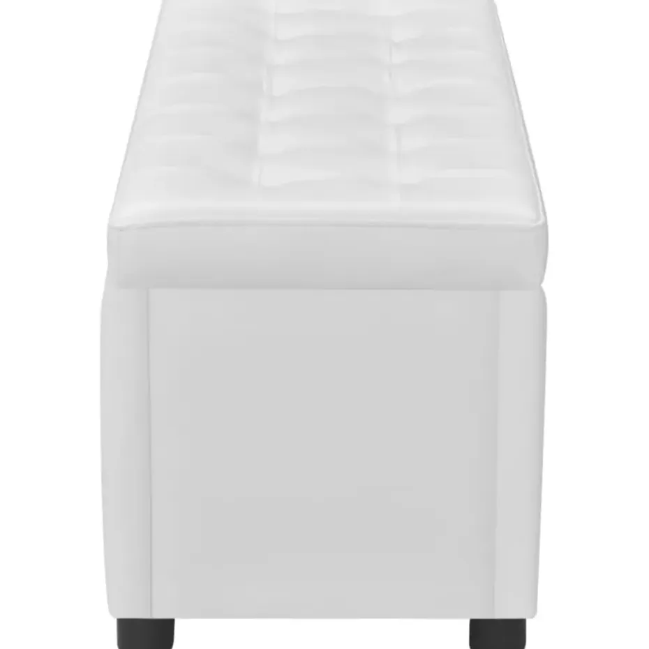 vidaXL - Opberg Hocker - Wit - Kunstleer