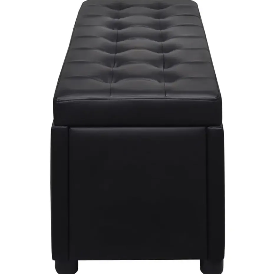 vidaXL - Opberg Hocker - Zwart - Kunstleer