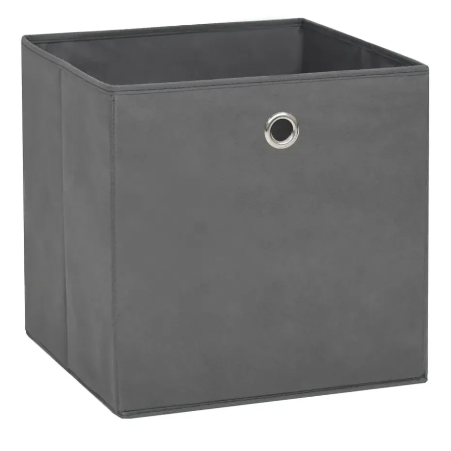 vidaXL - Opbergbox - Grijs - Stof - 4 stuks