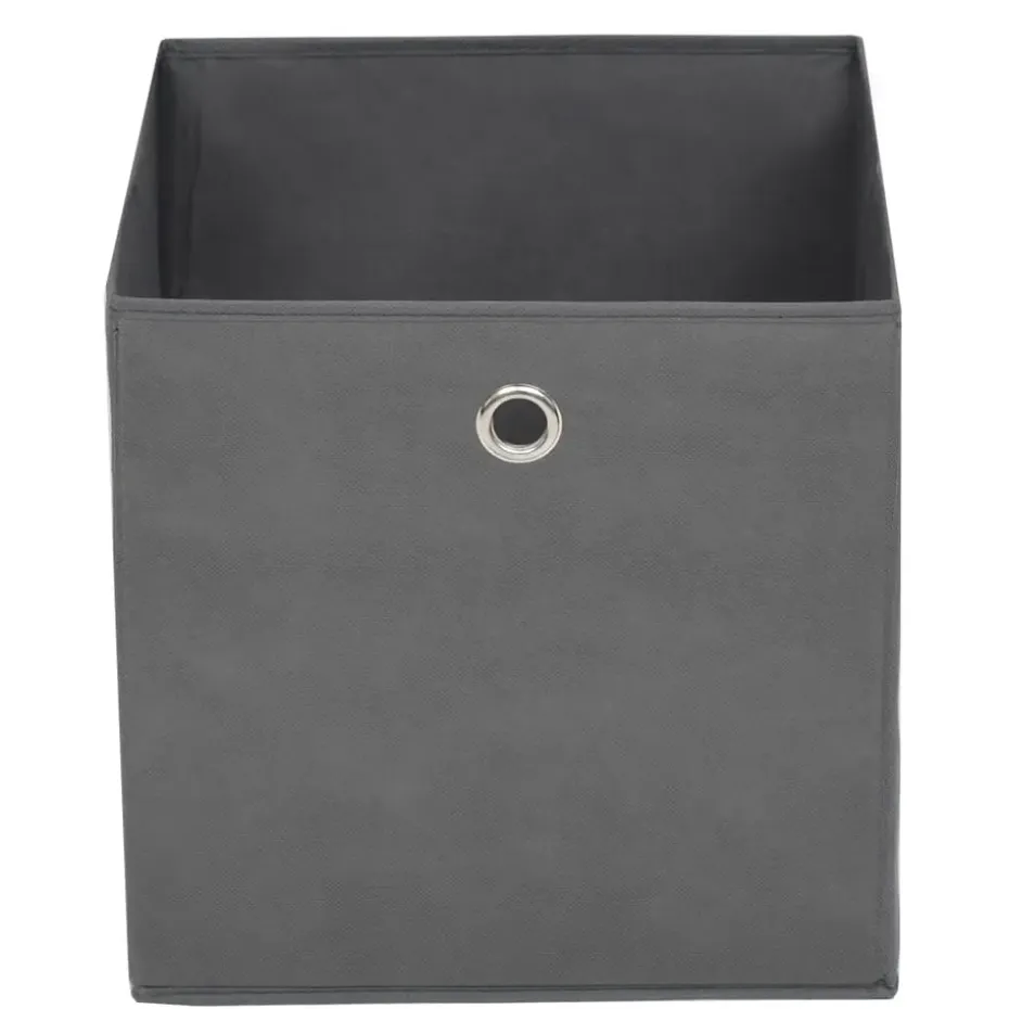 vidaXL - Opbergbox - Grijs - Stof - 4 stuks