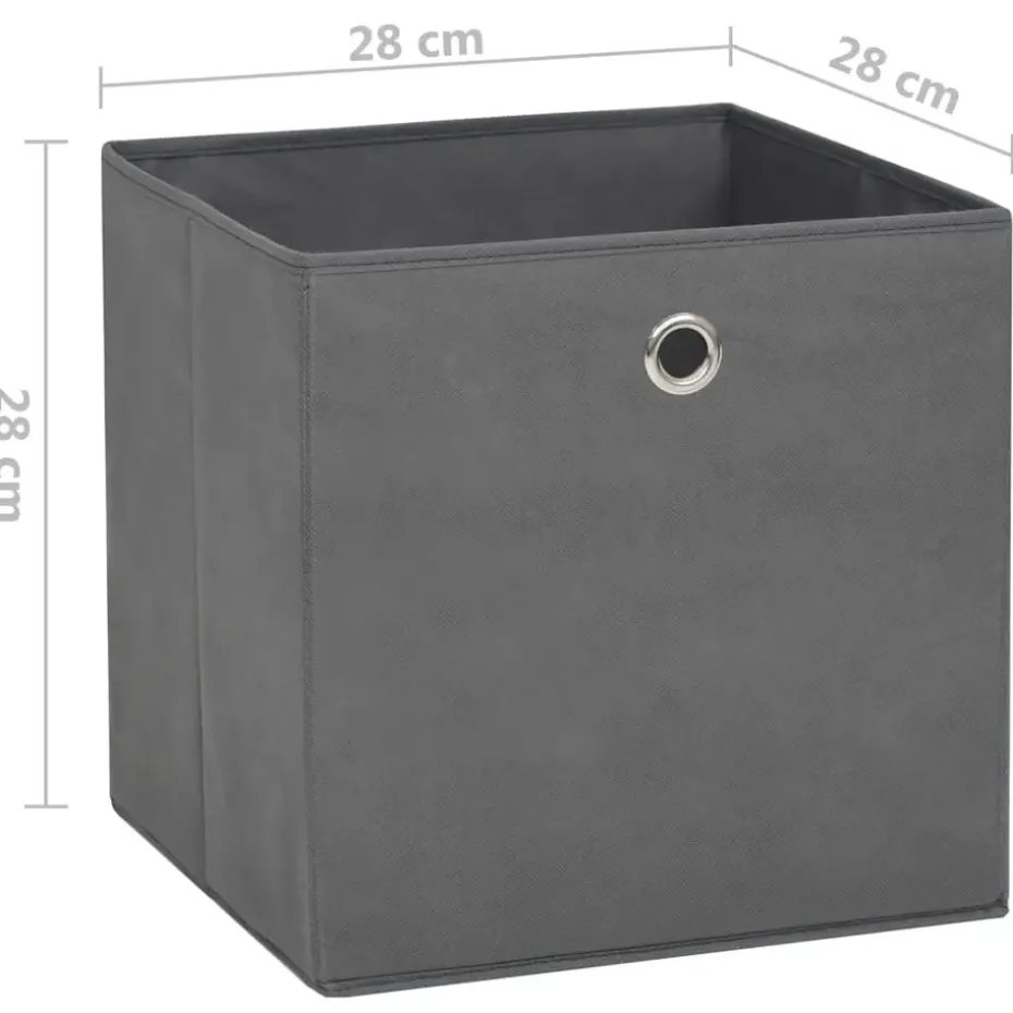 vidaXL - Opbergbox - Grijs - Stof - 4 stuks