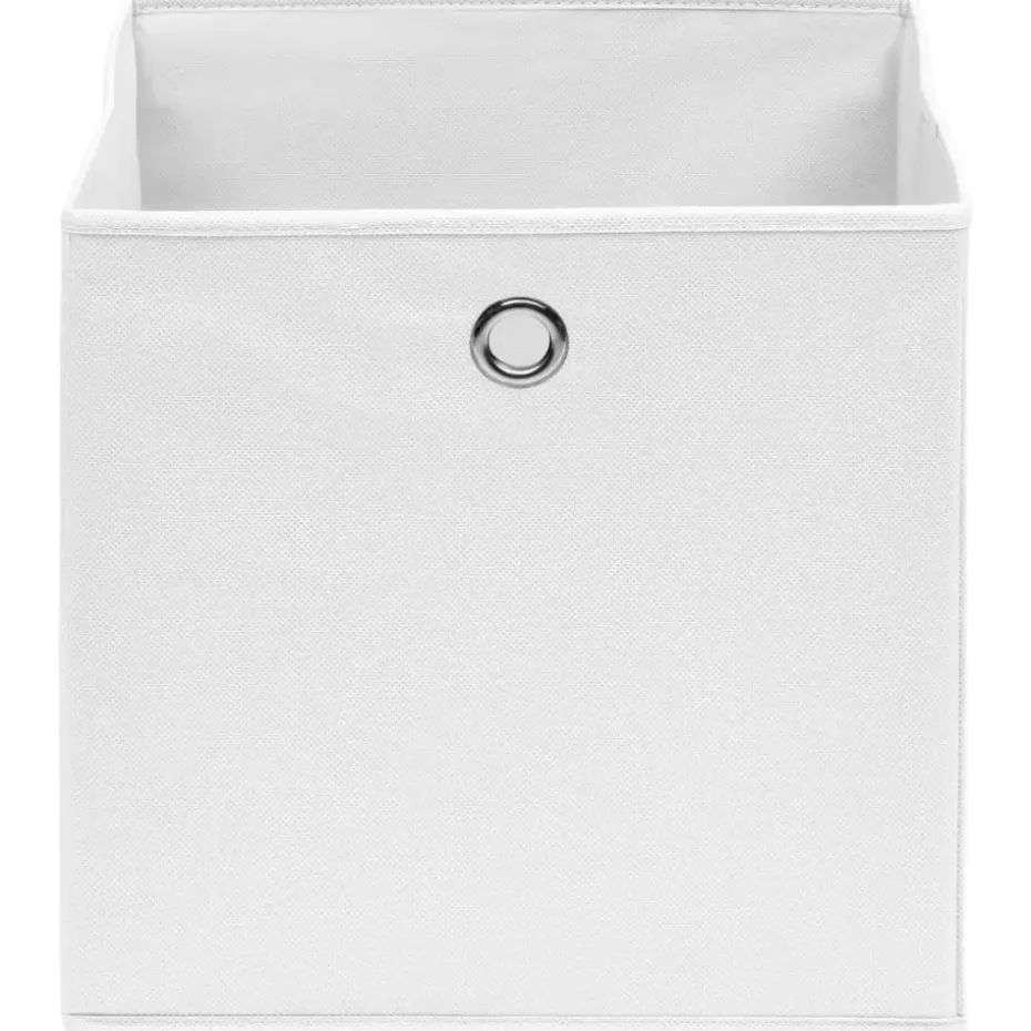 vidaXL - Opbergbox - Wit - Stof - 4 stuks