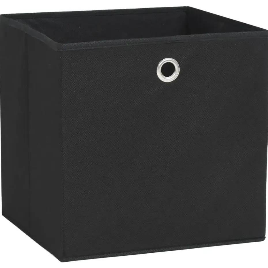 vidaXL - Opbergbox - Zwart - Stof - 4 stuks