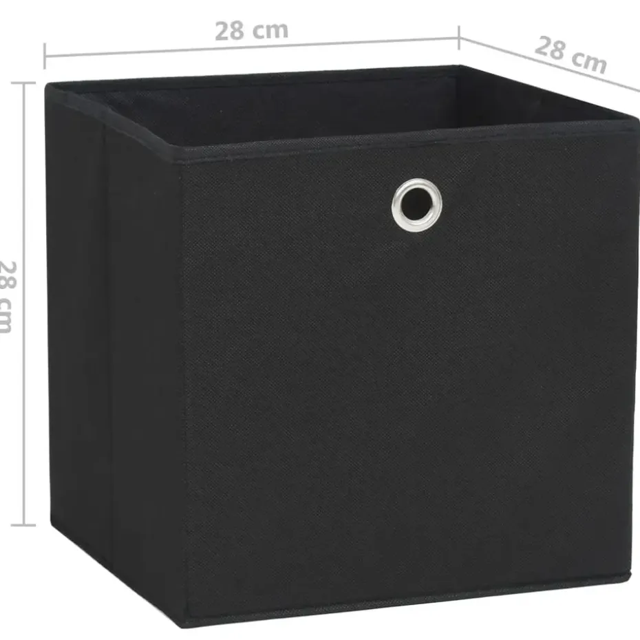 vidaXL - Opbergbox - Zwart - Stof - 4 stuks