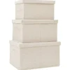 vidaXL - Opbergbox Opbergboxen - Crème - Stof