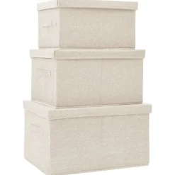 vidaXL - Opbergbox Opbergboxen - Crème - Stof
