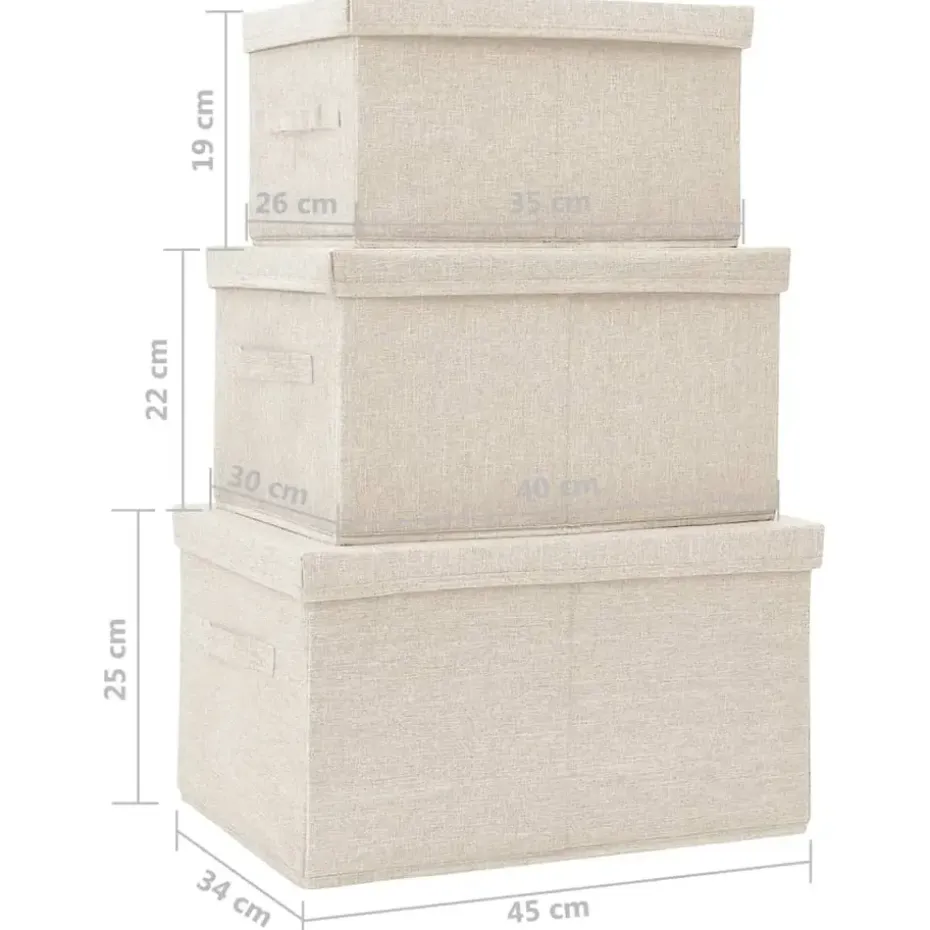 vidaXL - Opbergbox Opbergboxen - Crème - Stof