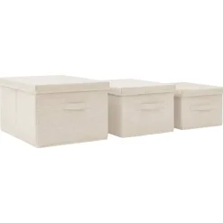 vidaXL - Opbergbox Opbergboxen - Crème - Stof