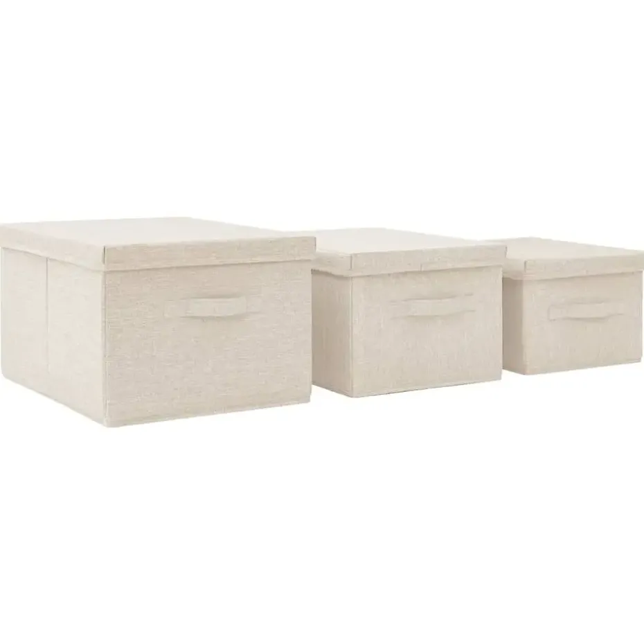 vidaXL - Opbergbox Opbergboxen - Crème - Stof