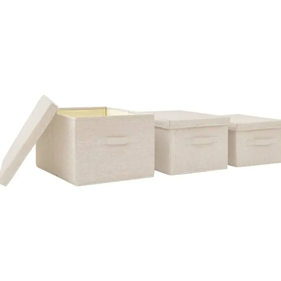 vidaXL - Opbergbox Opbergboxen - Crème - Stof