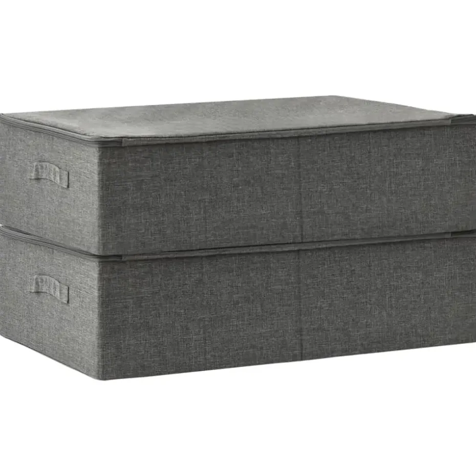 vidaXL - Opbergbox Opbergboxen - Antraciet - Stof - 2 stuks