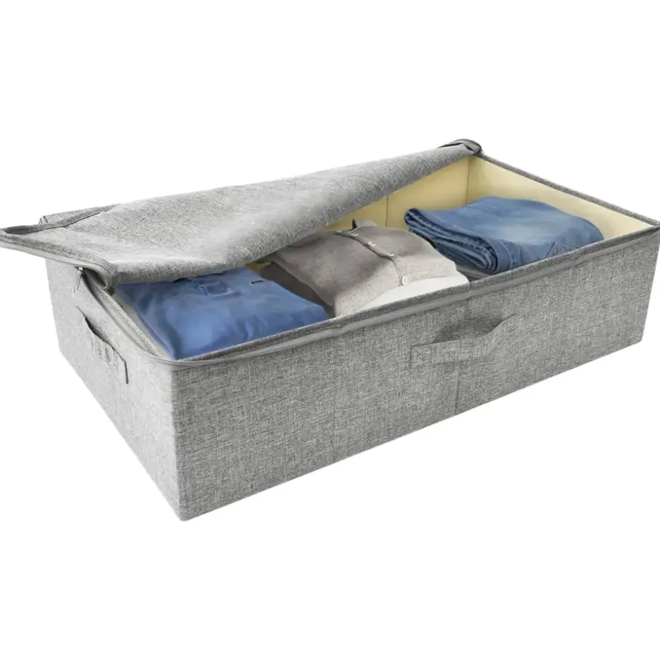 vidaXL - Opbergbox Opbergboxen - Grijs - Stof - 2 stuks