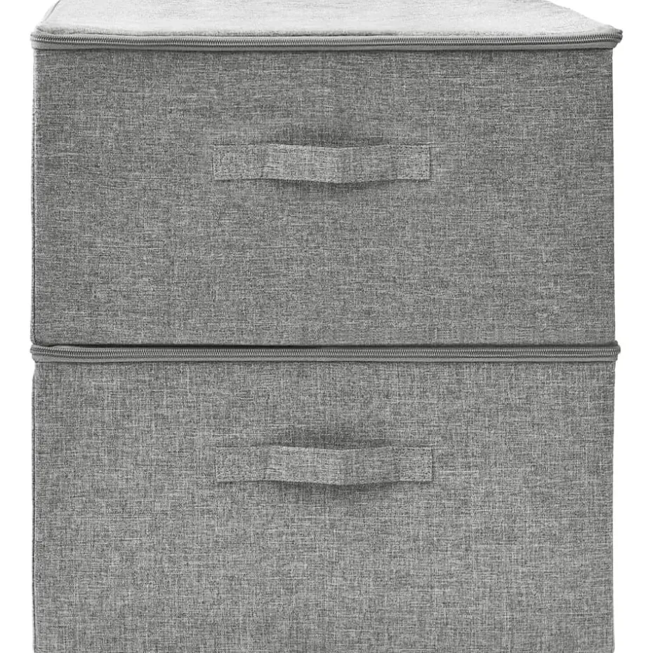 vidaXL - Opbergbox Opbergboxen - Grijs - Stof - 2 stuks