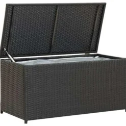 vidaXL - Opbergcontainer Voor Buiten - Zwart - Poly rattan - 100 x 50 x 50 cm