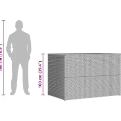 vidaXL - Opbergcontainer Voor Buiten - Bruin - Poly rattan
