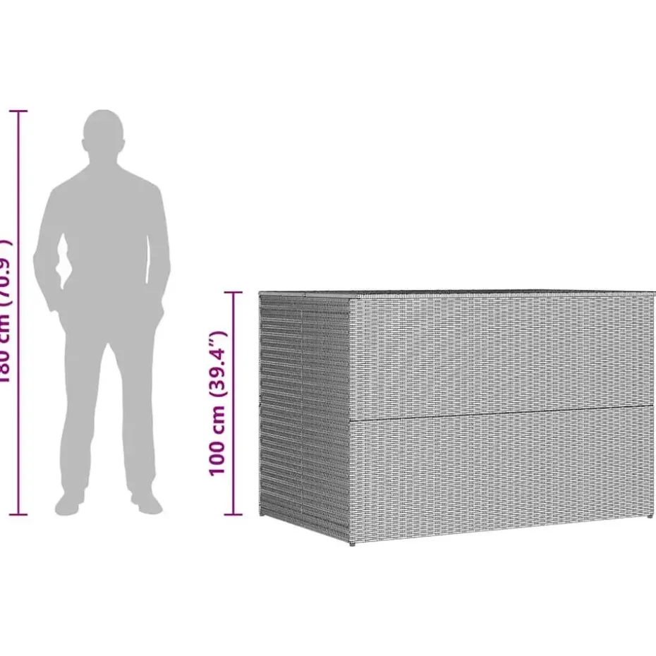 vidaXL - Opbergcontainer Voor Buiten - Bruin - Poly rattan