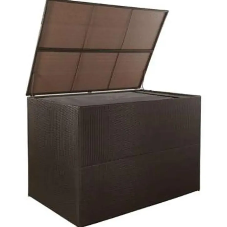 vidaXL - Opbergcontainer Voor Buiten - Bruin - Poly rattan