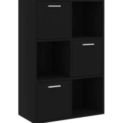 vidaXL - Opbergkast - Zwart - Bewerkt hout