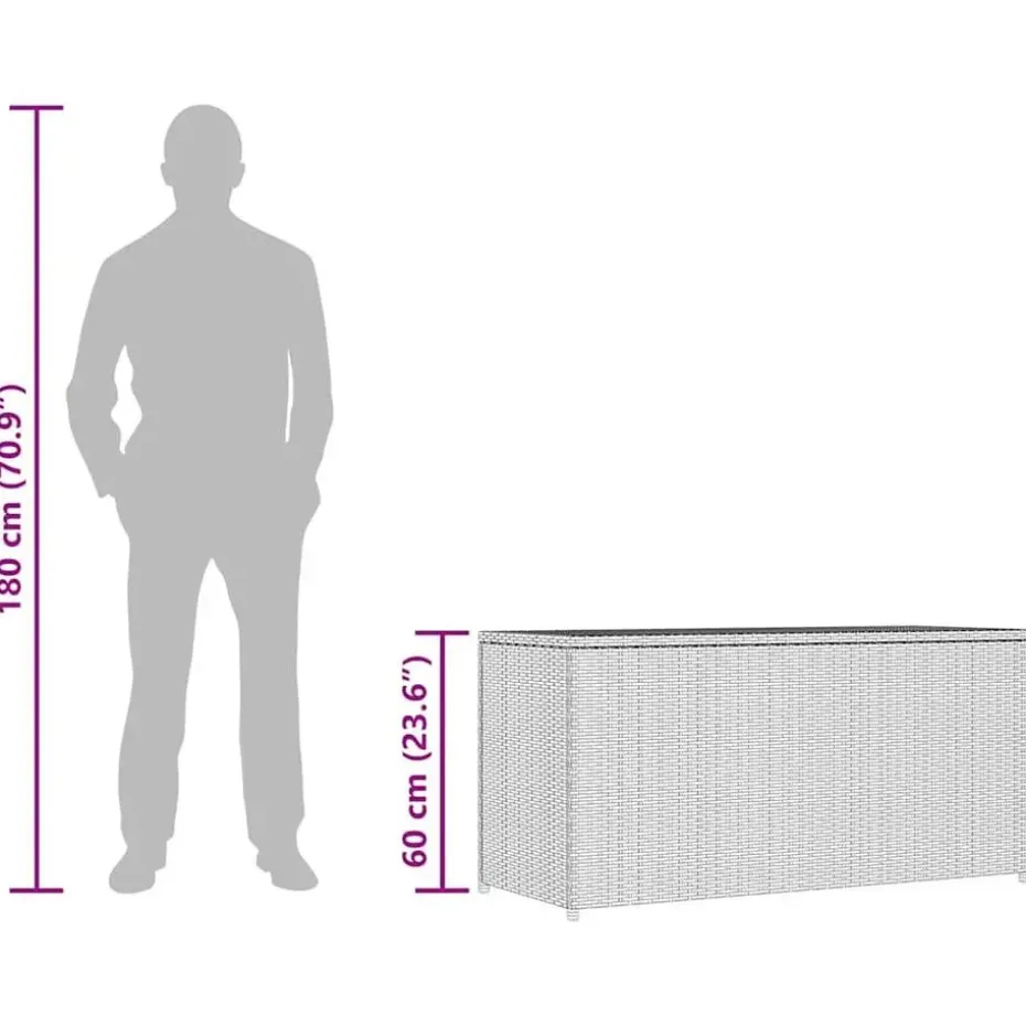 vidaXL - Opbergkist - Bruin - Poly rattan