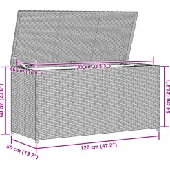 vidaXL - Opbergkist - Zwart - Poly rattan