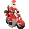 vidaXL - Opblaasbare Kerstman Op Motorfiets