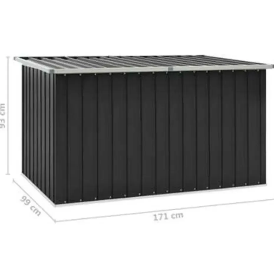 vidaXL - Opslagkist - Antraciet - Staal - 171 x 99 x 93 cm