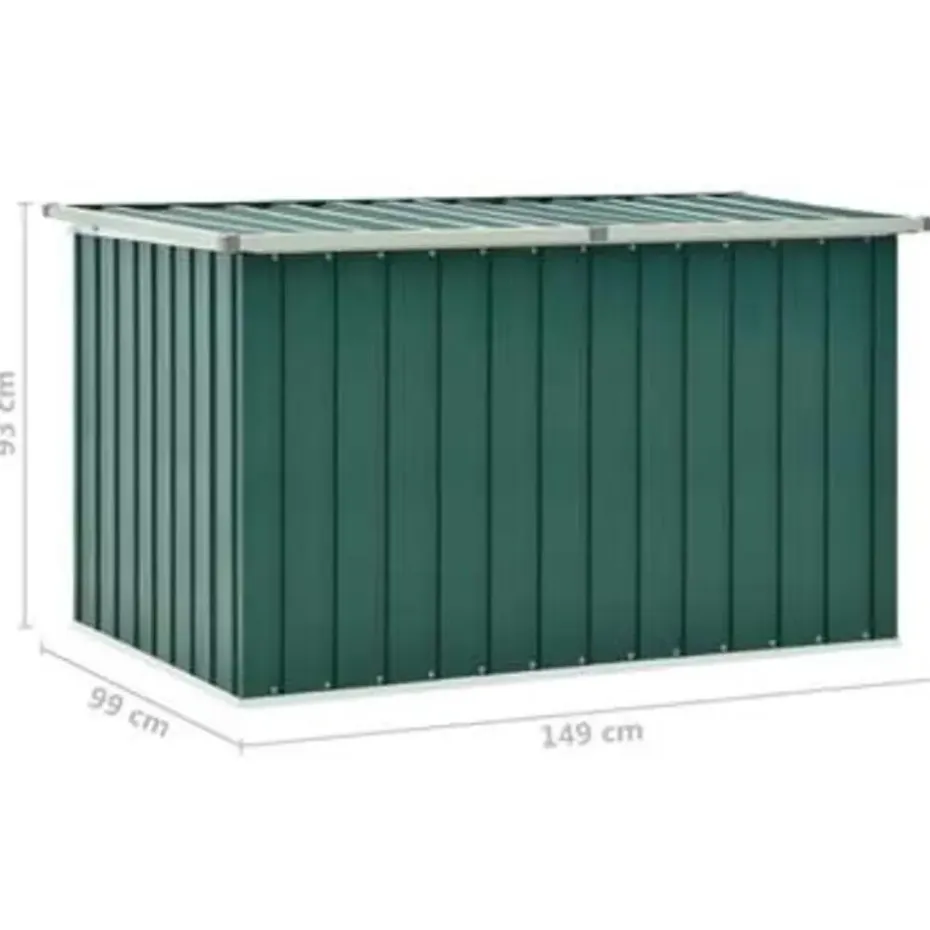 vidaXL - Opslagkist - Groen - Staal - 149 x 99 x 93 cm