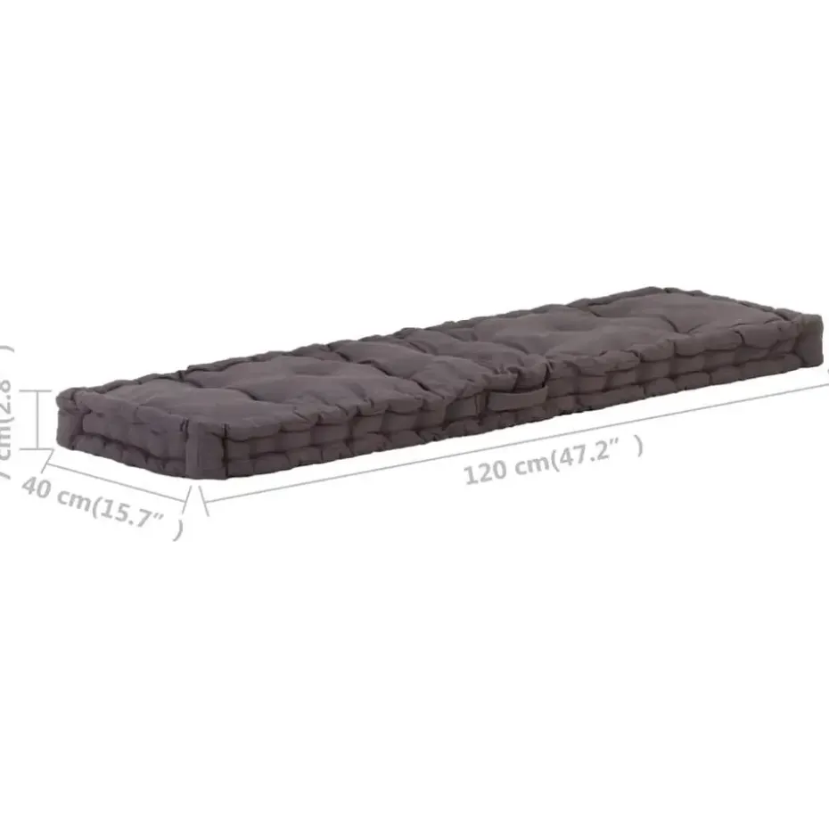 vidaXL - Palletkussen - Antraciet - Katoen