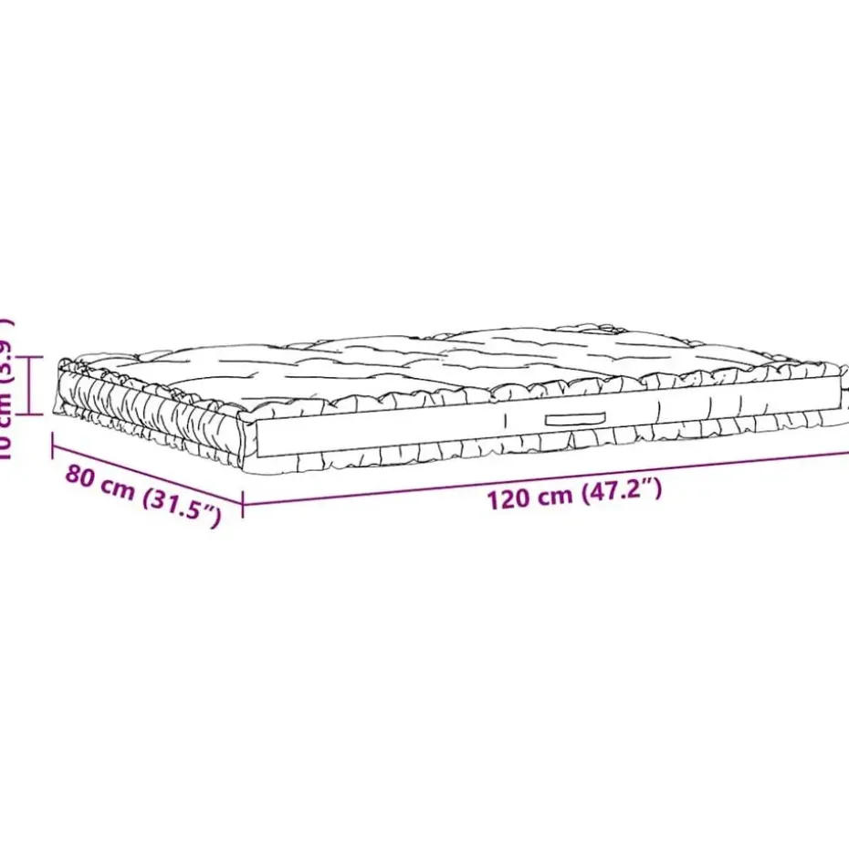 vidaXL - Palletkussen - Beige - Katoen