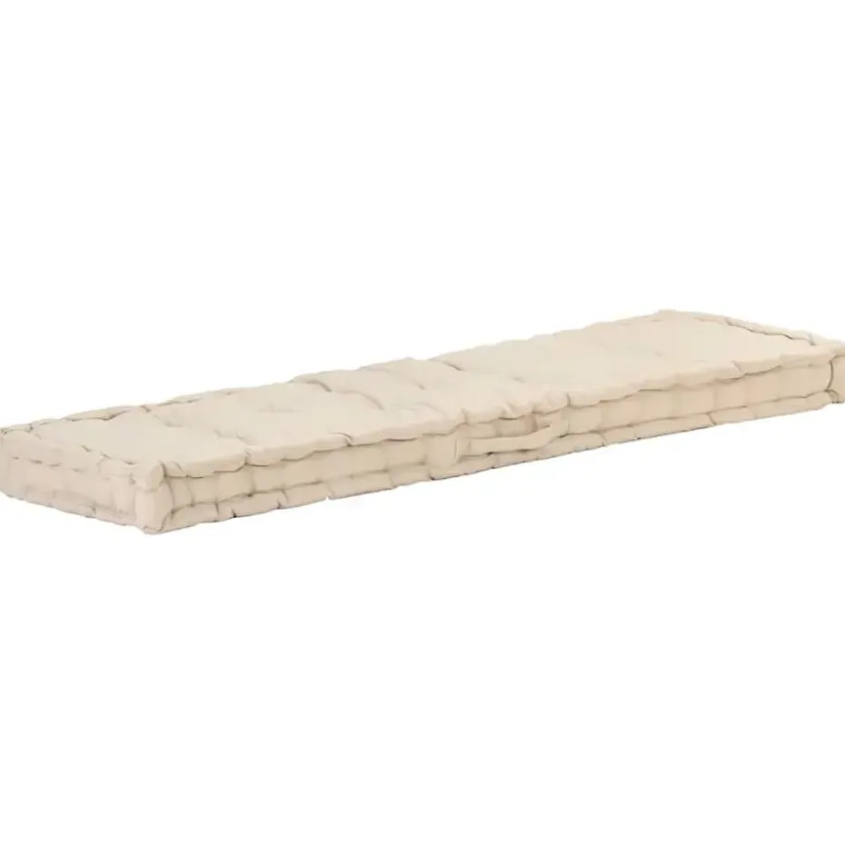 vidaXL - Palletkussen - Beige - Katoen