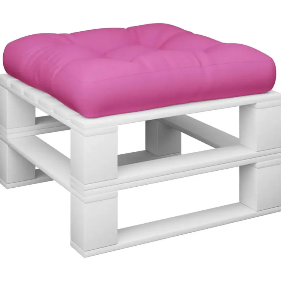 vidaXL - Palletkussen - Roze - Stof - 60 x 60 x 12 cm