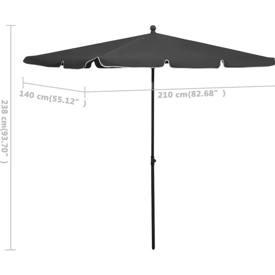 vidaXL - Parasol - Antraciet