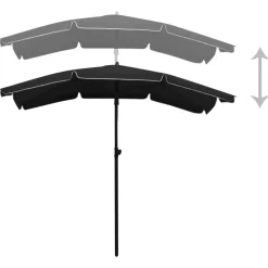 vidaXL - Parasol - Zwart