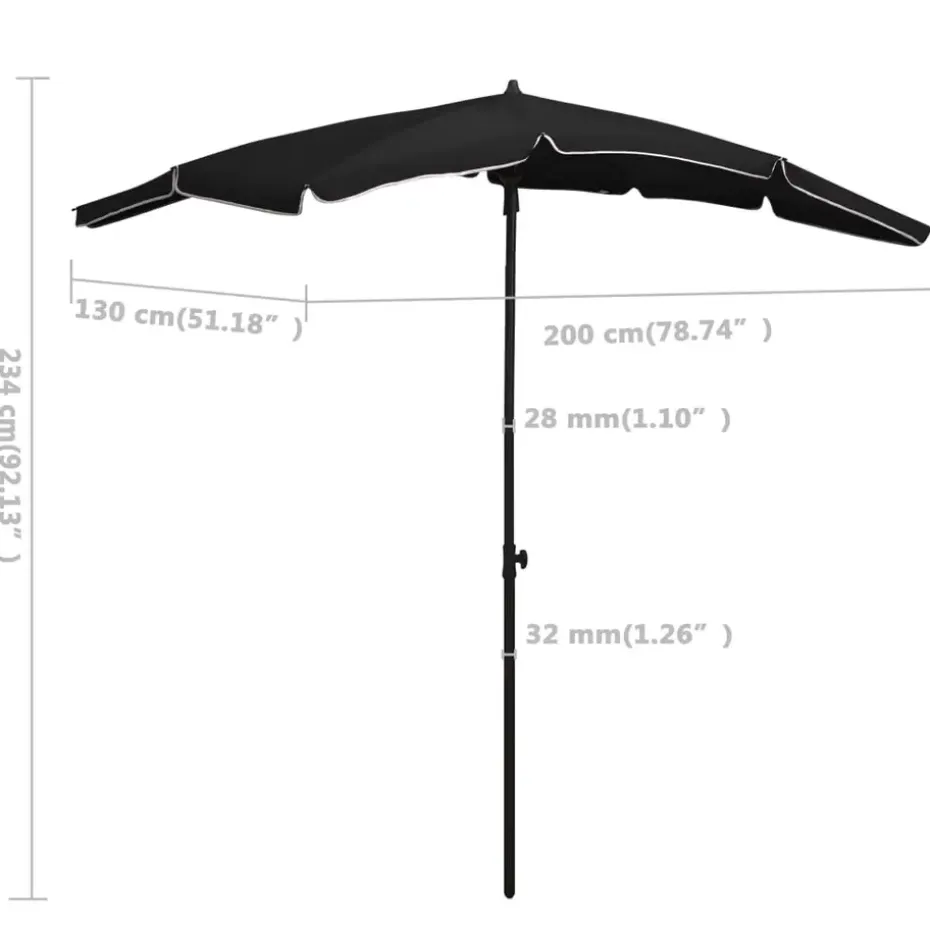 vidaXL - Parasol - Zwart