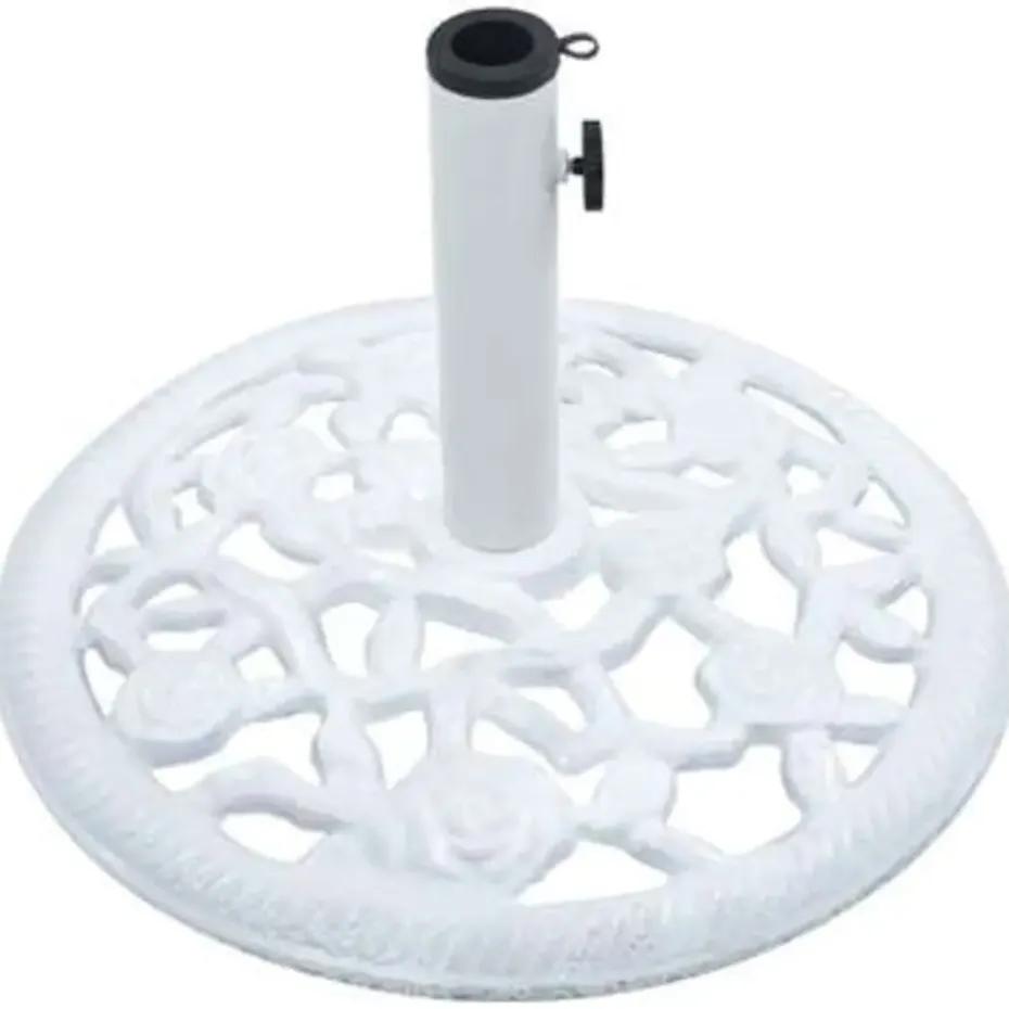 vidaXL - Parasolvoet - Wit - Gietijzer - 48 x 48 x 33 cm