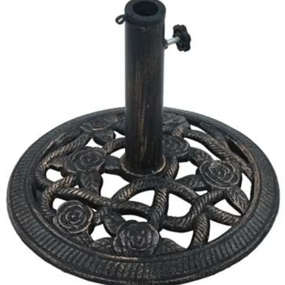 vidaXL - Parasolvoet - Zwart - Gietijzer - 40 x 40 x 32 cm