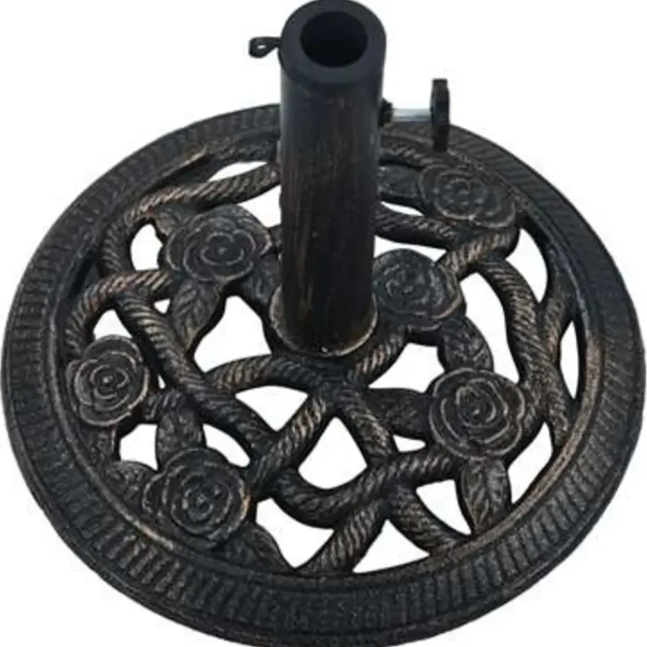 vidaXL - Parasolvoet - Zwart - Gietijzer - 40 x 40 x 32 cm