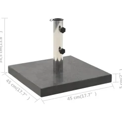 vidaXL - Parasolvoet - Zwart - Graniet
