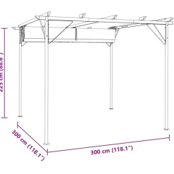 vidaXL - Pergola - Crème - Staal