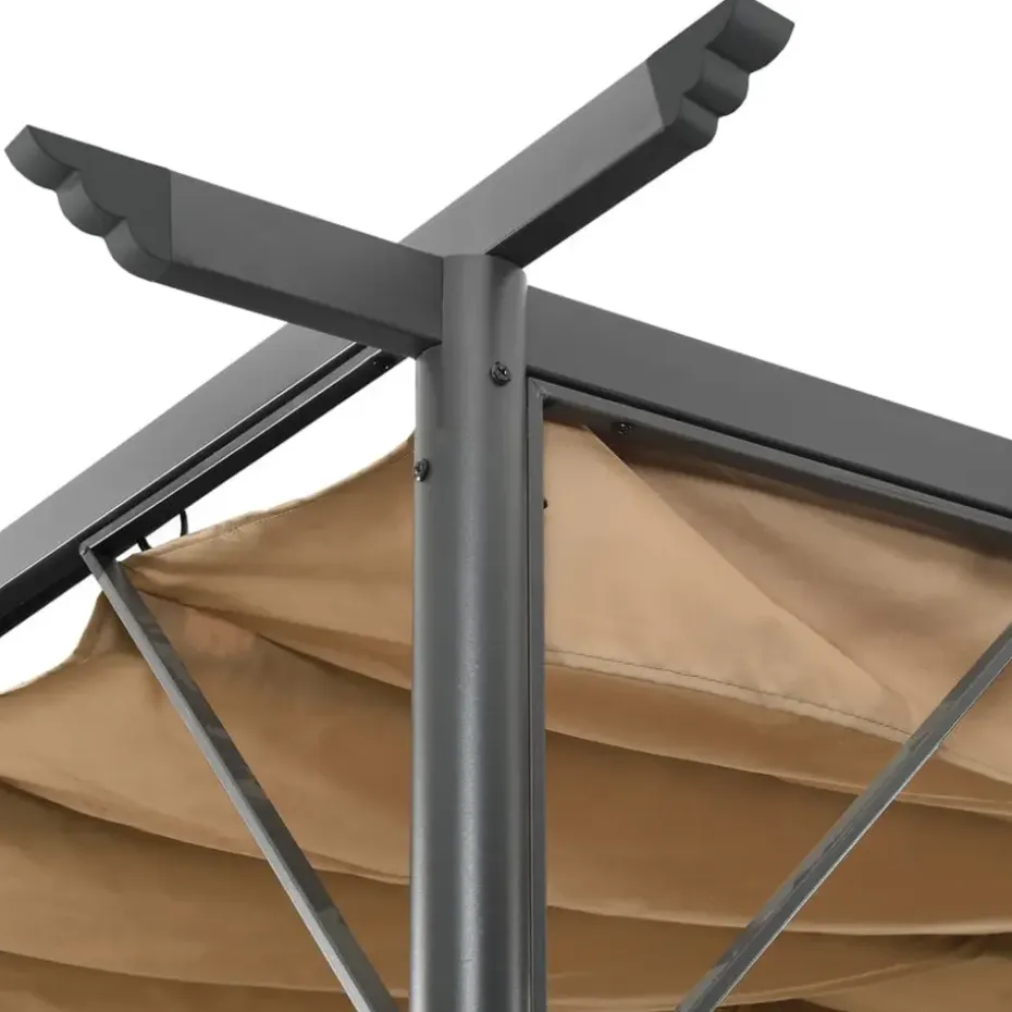 vidaXL - Pergola - Taupe - Staal