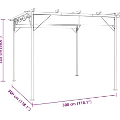 vidaXL - Pergola - Taupe - Staal