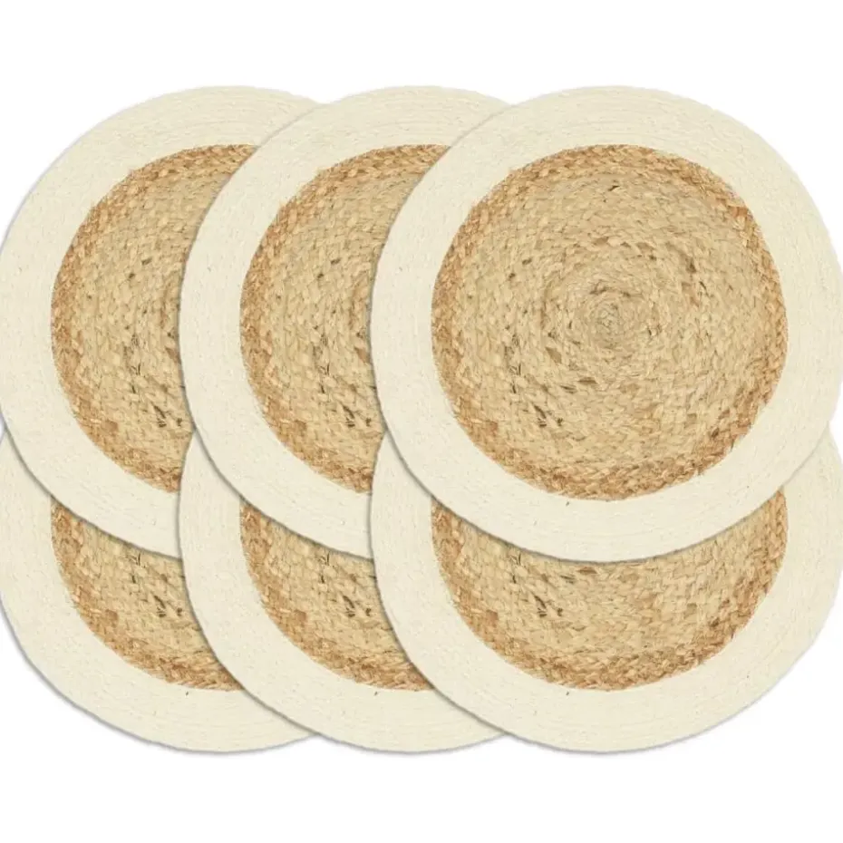 vidaXL - Placemat - Bruin - Katoen - 6 stuks